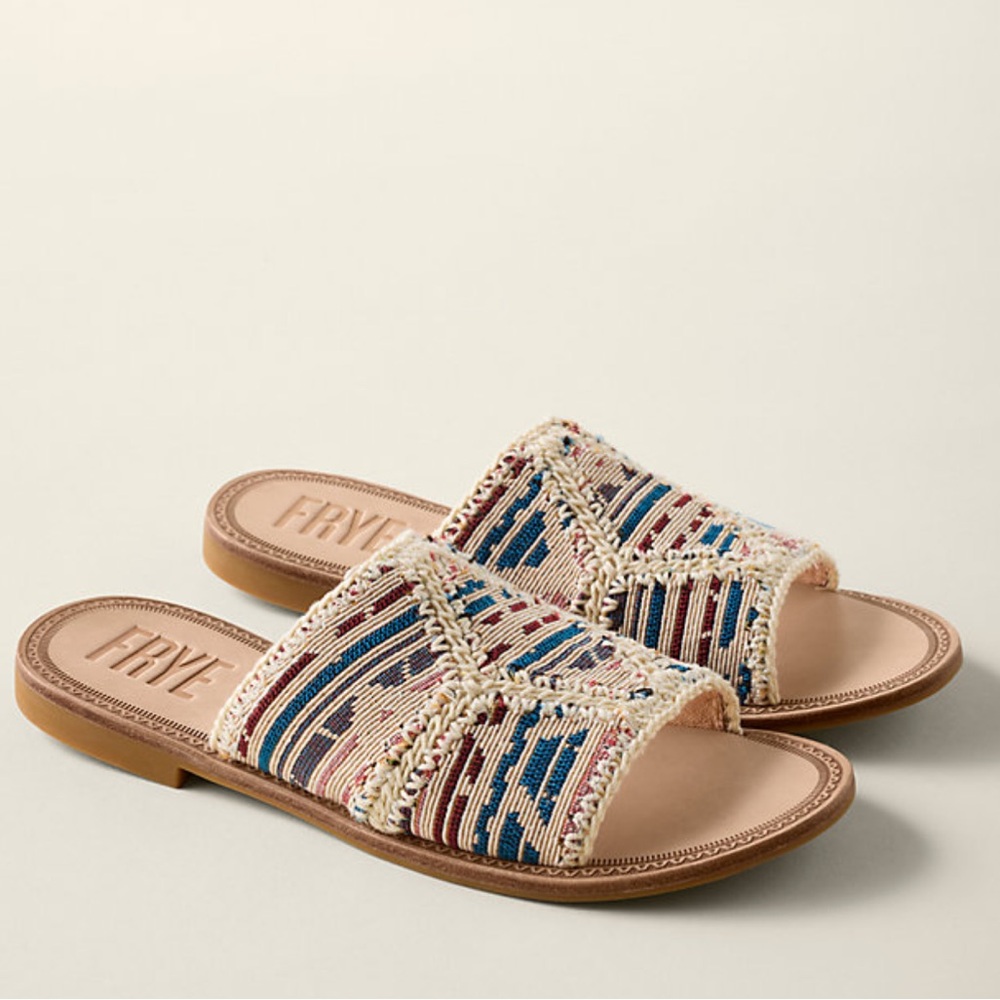 EUC Frye Ava Crochet Slides